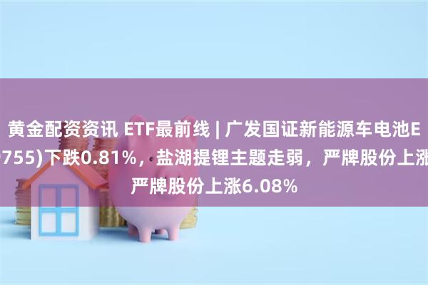 黄金配资资讯 ETF最前线 | 广发国证新能源车电池ETF(159755)下跌0.81%，盐湖提锂主题走弱，严牌股份上涨6.08%