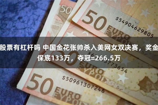 股票有杠杆吗 中国金花张帅杀入美网女双决赛，奖金保底133万，夺冠=266.5万